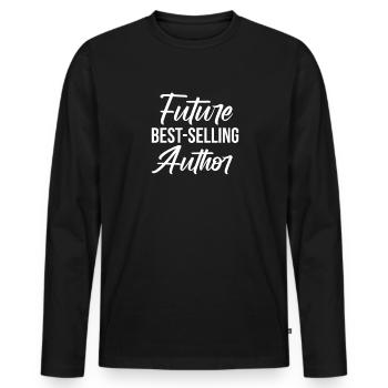 Autor - Männer Premium Bio Langarmshirt - Schwarz - Vorne - Nico (187cm)