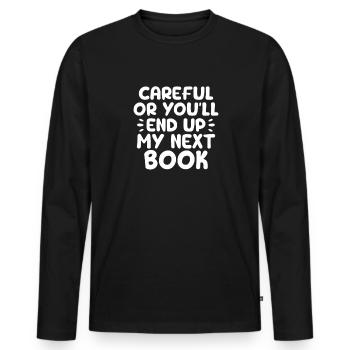 Author - Men's Premium Organic Long Sleeve Shirt - black - Front - Nico (187cm)