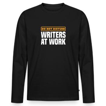 Author - Men's Premium Organic Long Sleeve Shirt - black - Front - Nico (187cm)