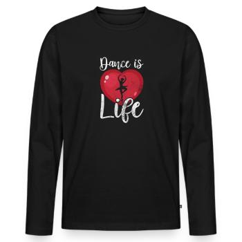 Ballet - T-shirt manches longues Premium bio Homme - noir - Devant - Nico (187cm)