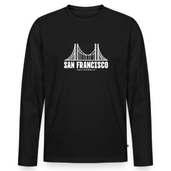 San Francisco - T-shirt manches longues Premium bio Homme - noir - Devant - Nico (187cm)