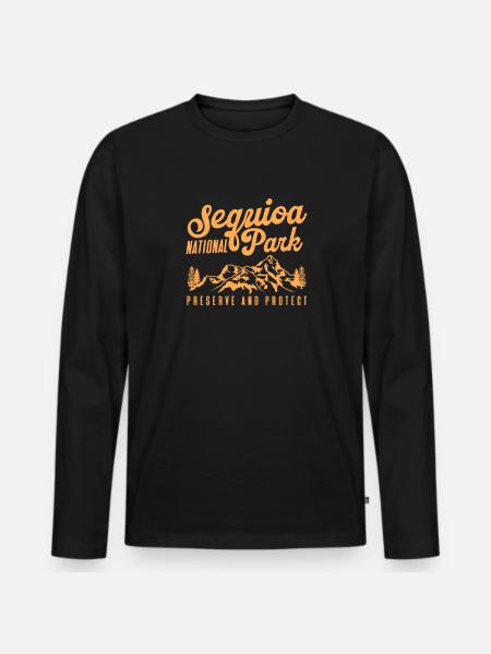 California - Men's Premium Organic Long Sleeve Shirt - black