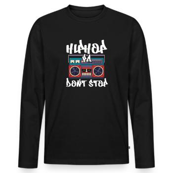 Hip Hop Rap Music Rapper Hiphop Gift - T-shirt manches longues Premium bio Homme - noir - Devant - Nico (187cm)
