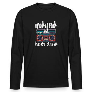 Hip Hop - Männer Premium Bio Langarmshirt - Schwarz - Vorne - Nico (187cm)