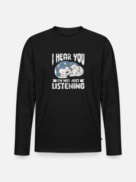 Husky - Men's Premium Organic Long Sleeve Shirt - black