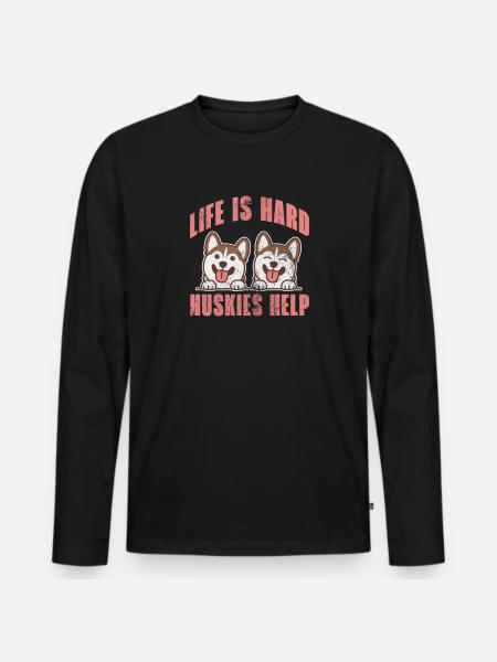 Husky - Men's Premium Organic Long Sleeve Shirt - black