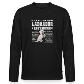 Labrador - T-shirt manches longues Premium bio Homme - noir - Devant - Nico (187cm)