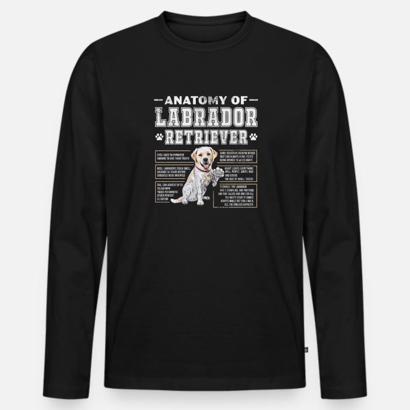 Labrador - Männer Premium Bio Langarmshirt - Schwarz