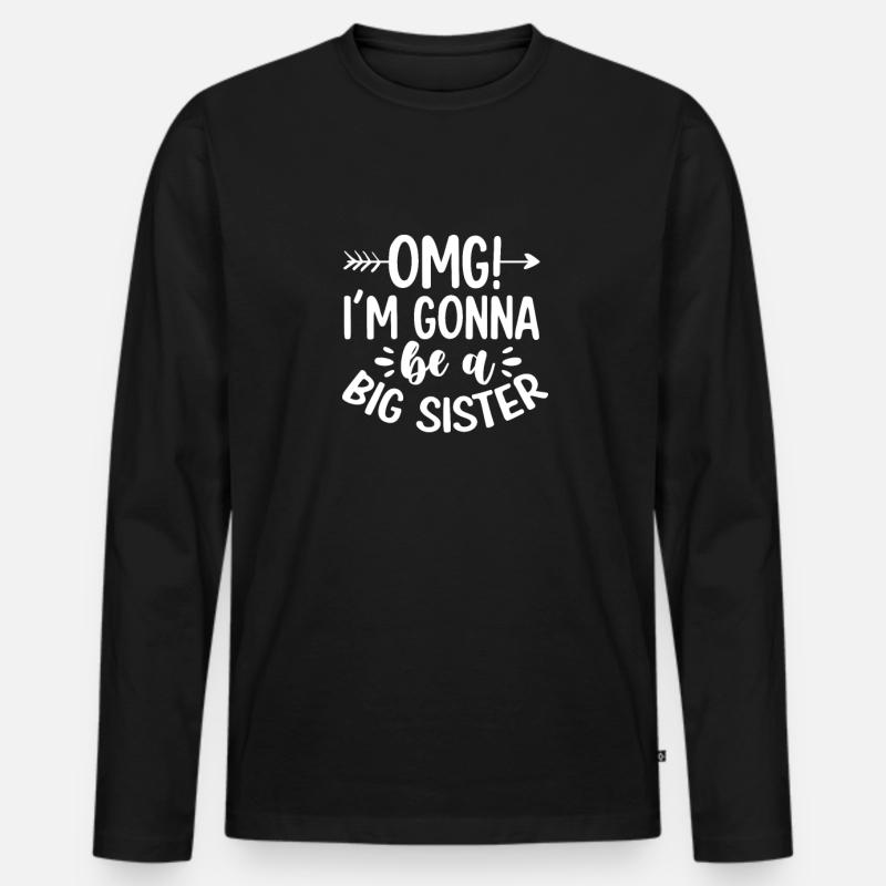 Große Schwester - Männer Premium Bio Langarmshirt - Schwarz