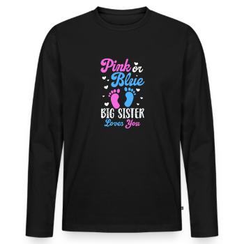Older sister - Men's Premium Organic Long Sleeve Shirt - black - Front - Nico (187cm)