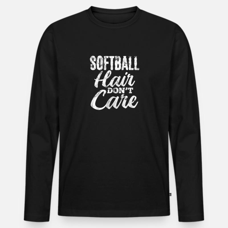 Softball - Männer Premium Bio Langarmshirt - Schwarz