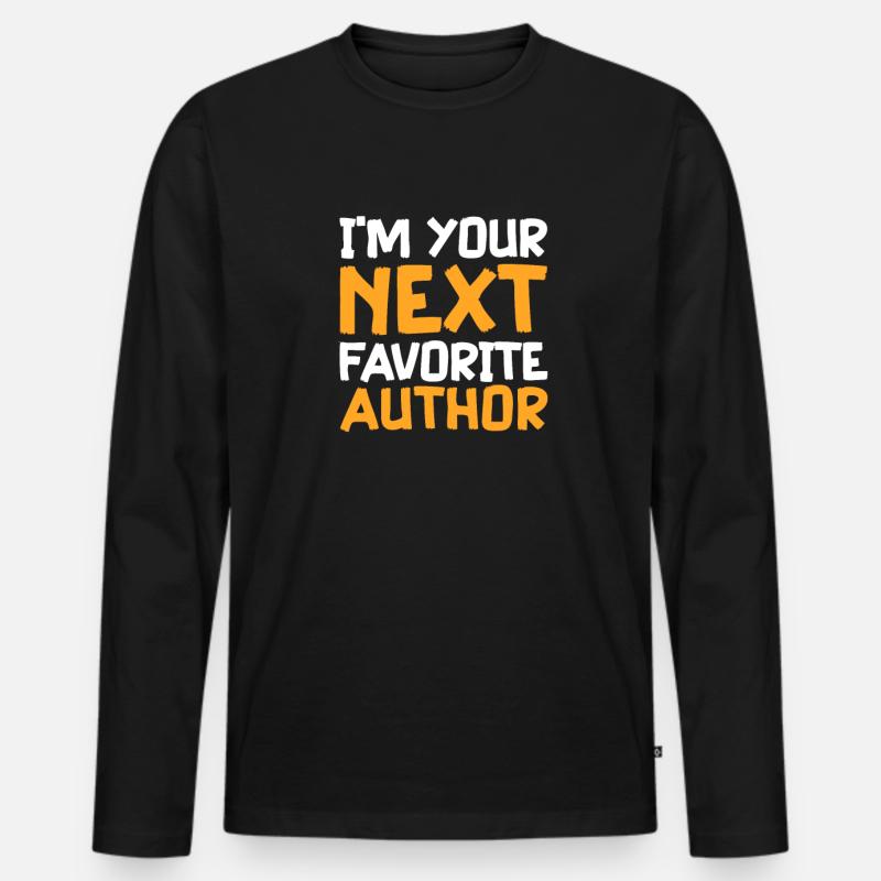 Autor - Männer Premium Bio Langarmshirt - Schwarz