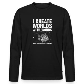 Author - Men's Premium Organic Long Sleeve Shirt - black - Front - Nico (187cm)
