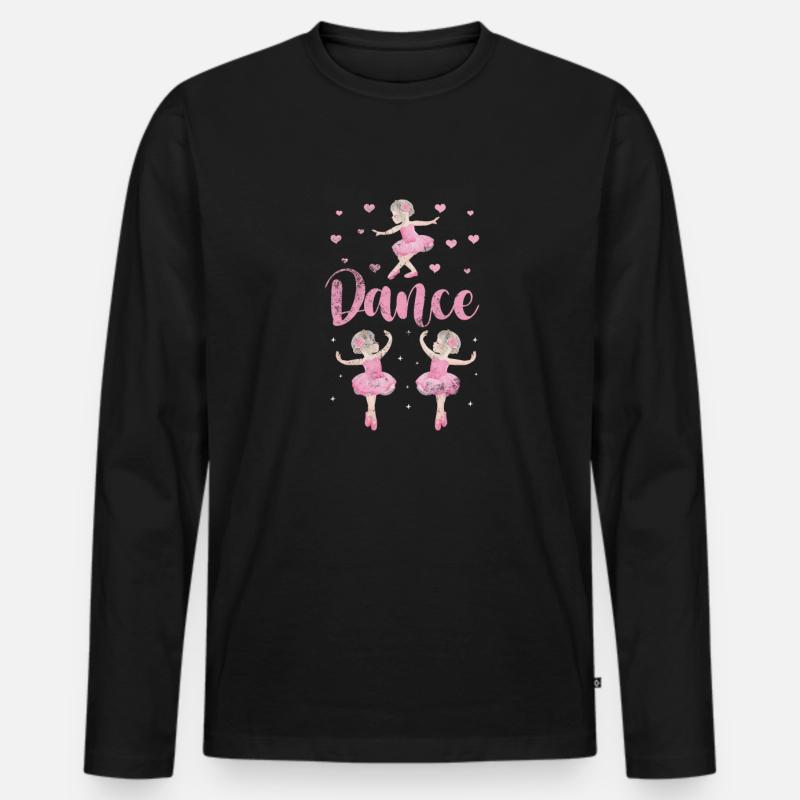 Ballett - Männer Premium Bio Langarmshirt - Schwarz