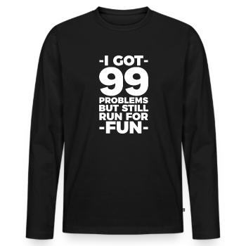 Courir - T-shirt manches longues Premium bio Homme - noir - Devant - Nico (187cm)