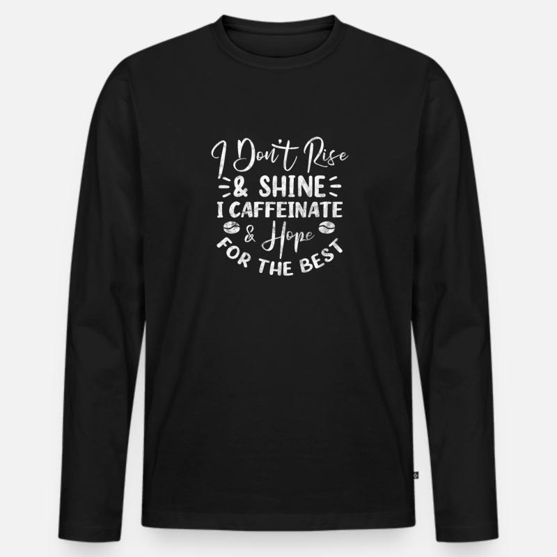 Kaffee - Männer Premium Bio Langarmshirt - Schwarz