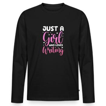 Author - Men's Premium Organic Long Sleeve Shirt - black - Front - Nico (187cm)