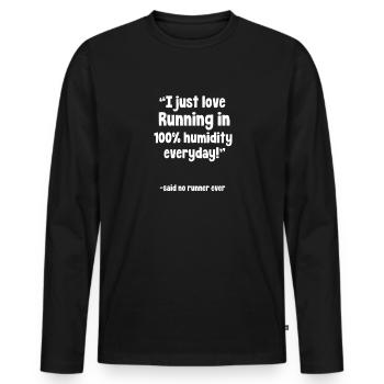 Courir - T-shirt manches longues Premium bio Homme - noir - Devant - Nico (187cm)