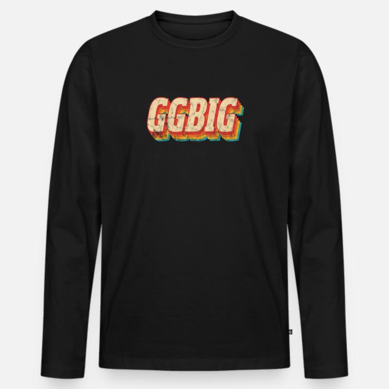 Große Schwester Bruder Geschwister Geschenk - Männer Premium Bio Langarmshirt - Schwarz