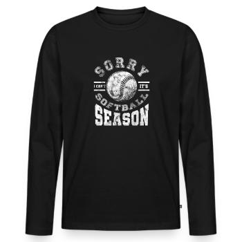 Softball - Men's Premium Organic Long Sleeve Shirt - black - Front - Nico (187cm)