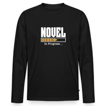 Author - Men's Premium Organic Long Sleeve Shirt - black - Front - Nico (187cm)
