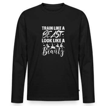 Ballet - T-shirt manches longues Premium bio Homme - noir - Devant - Nico (187cm)