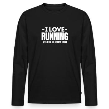 Courir - T-shirt manches longues Premium bio Homme - noir - Devant - Nico (187cm)