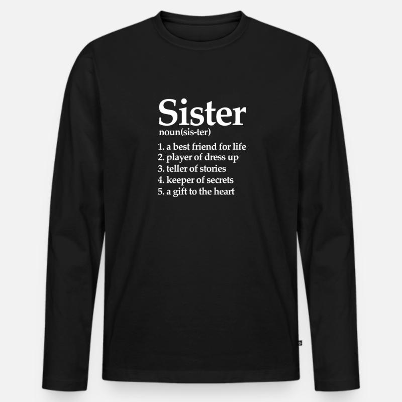 Schwester - Männer Premium Bio Langarmshirt - Schwarz
