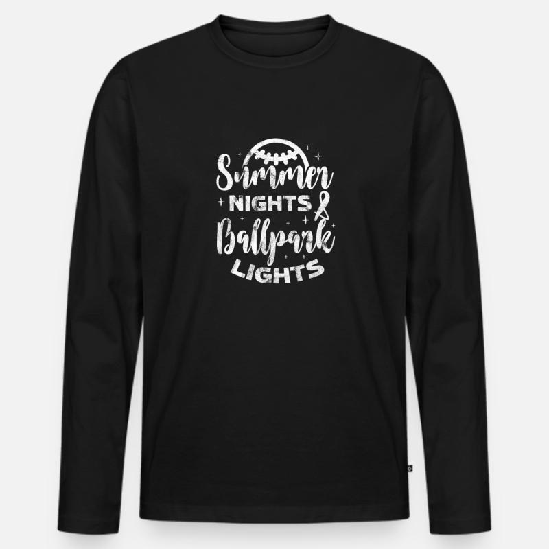 Softball - Männer Premium Bio Langarmshirt - Schwarz