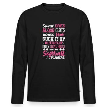 Softball - Männer Premium Bio Langarmshirt - Schwarz - Vorne - Nico (187cm)
