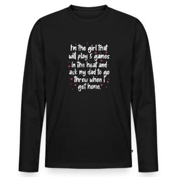 Softball - Männer Premium Bio Langarmshirt - Schwarz - Vorne - Nico (187cm)