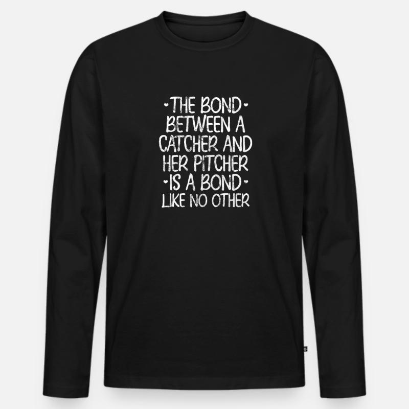 Softball - Männer Premium Bio Langarmshirt - Schwarz