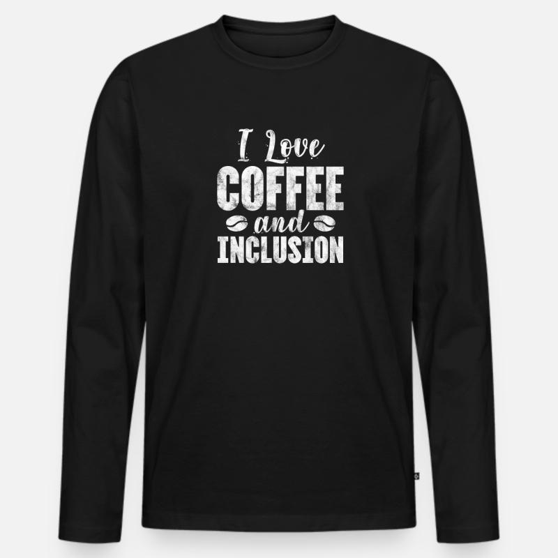 Kaffee - Männer Premium Bio Langarmshirt - Schwarz