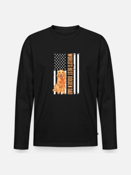Golden Retriever Goldie Honden Honden Cadeau - Mannen Premium Bio shirt met lange mouwen - zwart