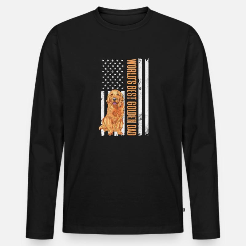 Golden Retriever - Männer Premium Bio Langarmshirt - Schwarz
