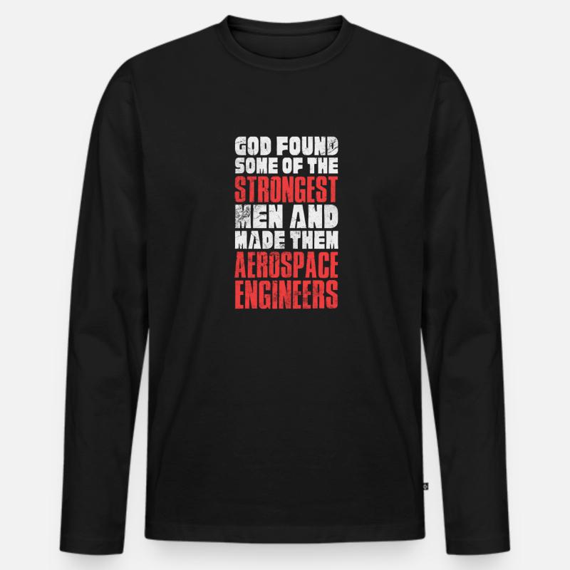 Space Engineer Aeronautical Engineer Gift - Men's Premium Organic Long Sleeve Shirt - black