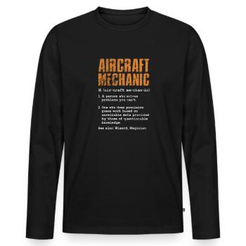 Flugzeugmechaniker Luftfahrt Flugzeug Geschenk - Männer Premium Bio Langarmshirt - Schwarz - Vorne - Nico (187cm)