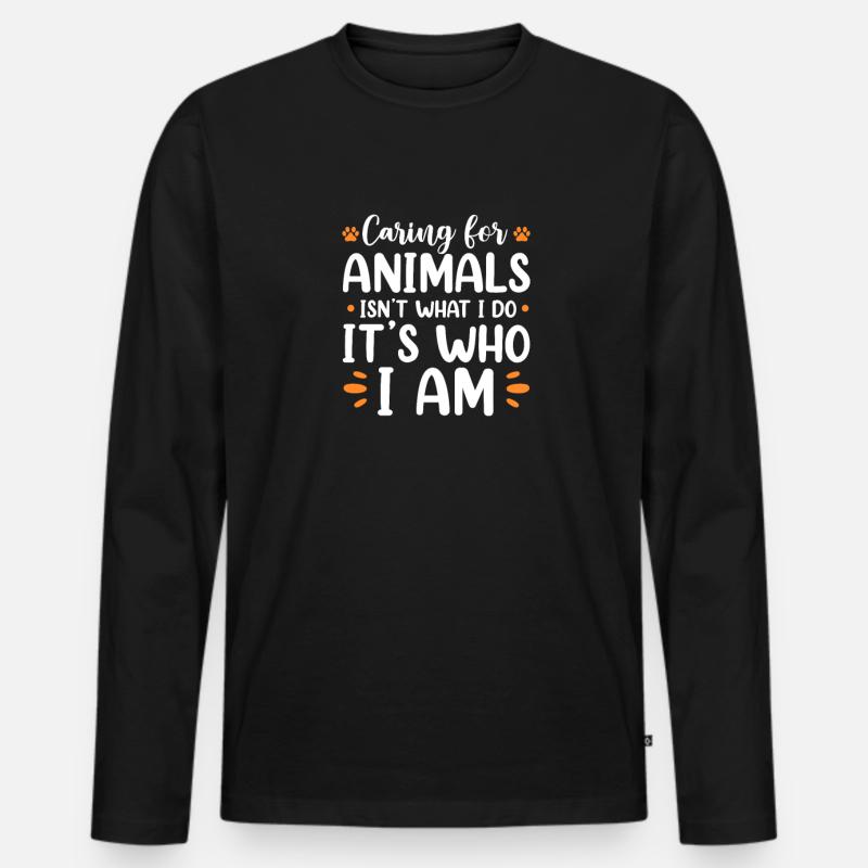 Tierrettung - Männer Premium Bio Langarmshirt - Schwarz