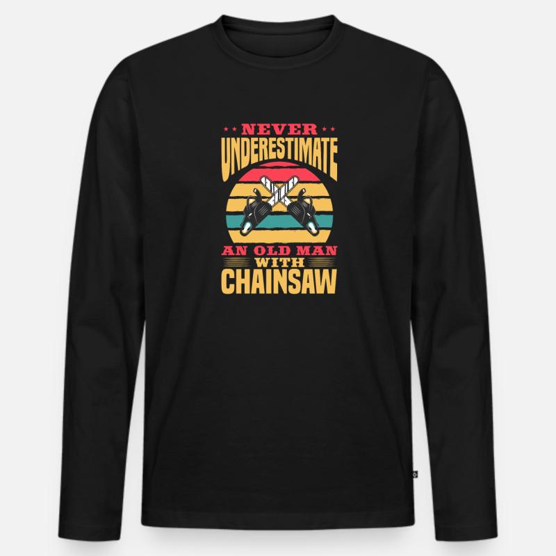 Baumpfleger - Männer Premium Bio Langarmshirt - Schwarz