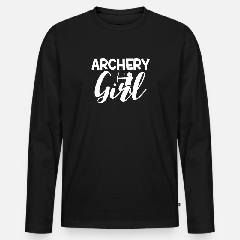 Bogenschiessen - Männer Premium Bio Langarmshirt - Schwarz