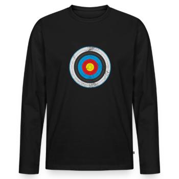 Tir à l’arc Archer Arc Flèche Cadeau - T-shirt manches longues Premium bio Homme - noir - Devant - Nico (187cm)