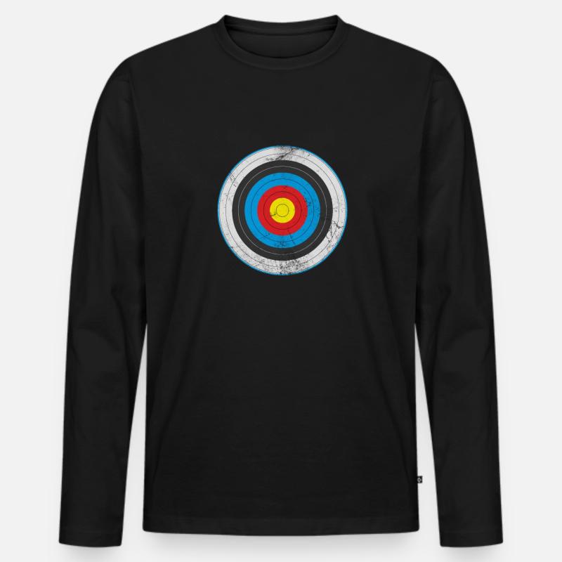 Bogenschiessen Bogenschütze Bogen Pfeil Geschenk - Männer Premium Bio Langarmshirt - Schwarz
