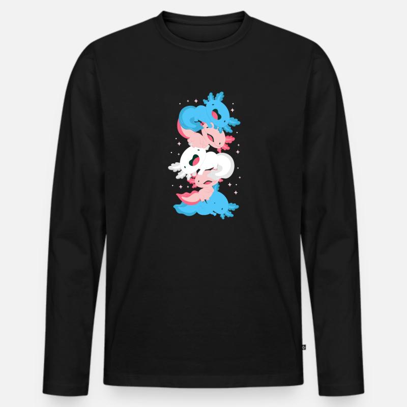 Axolotl - Männer Premium Bio Langarmshirt - Schwarz