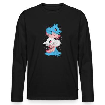 Axolotl Wassertier Wasser Geschenk - Männer Premium Bio Langarmshirt - Schwarz - Vorne - Nico (187cm)