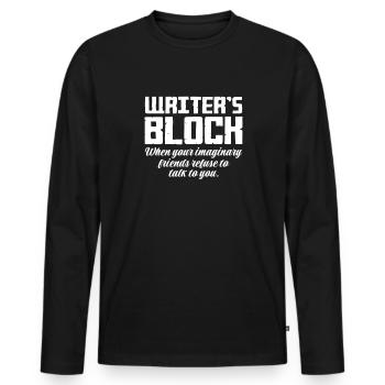 Author - Men's Premium Organic Long Sleeve Shirt - black - Front - Nico (187cm)