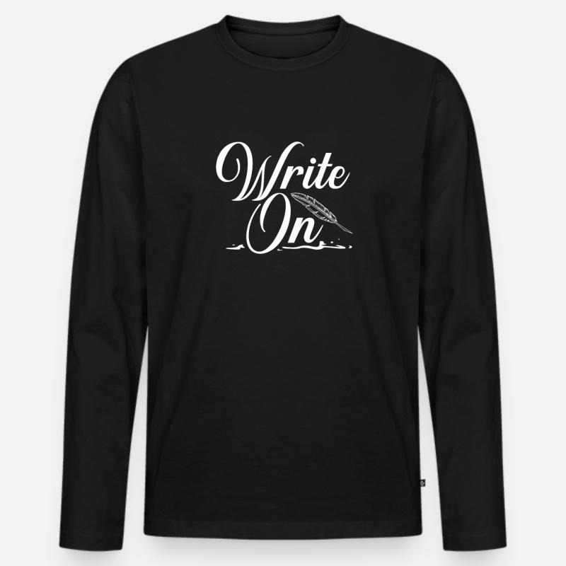 Autor - Männer Premium Bio Langarmshirt - Schwarz