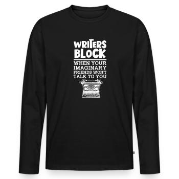 Autor - Männer Premium Bio Langarmshirt - Schwarz - Vorne - Nico (187cm)