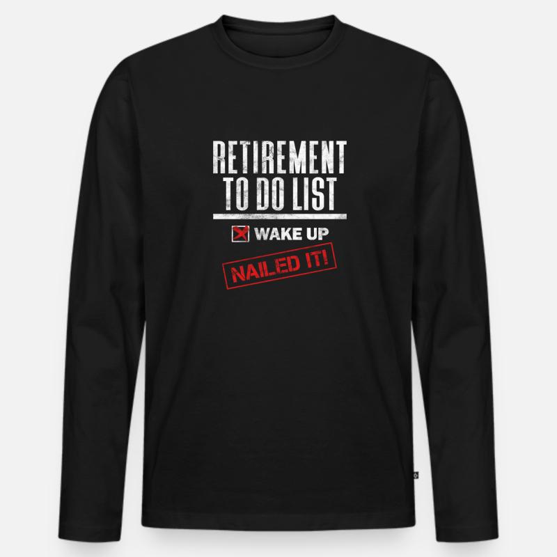 Ruhestand - Männer Premium Bio Langarmshirt - Schwarz