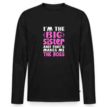 Older sister - Men's Premium Organic Long Sleeve Shirt - black - Front - Nico (187cm)