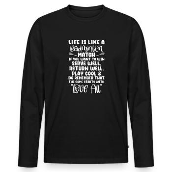 Squash - Männer Premium Bio Langarmshirt - Schwarz - Vorne - Nico (187cm)